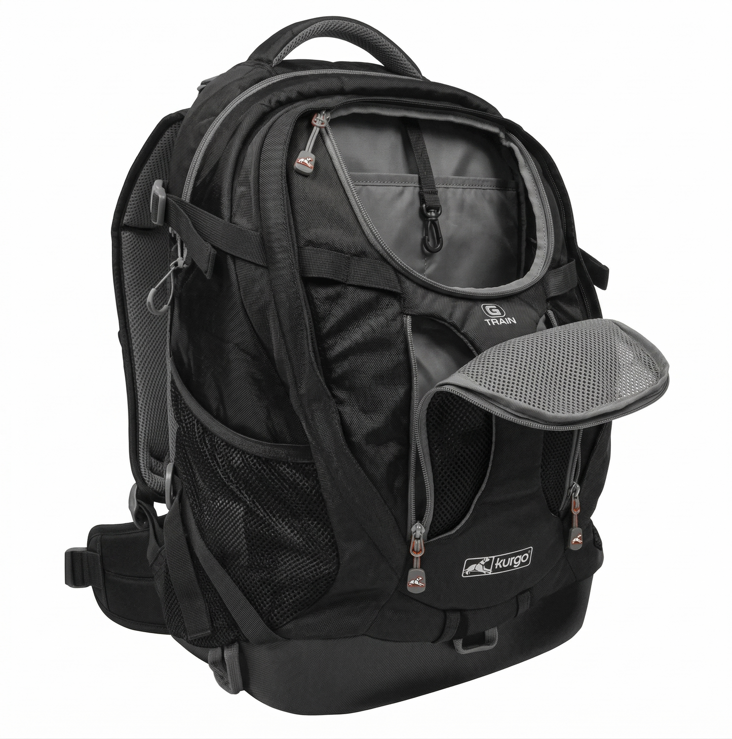 Kurgo G-Train Hondenrugzak met Laptopvak en Hondenvak | Zwart 41x23x50cm