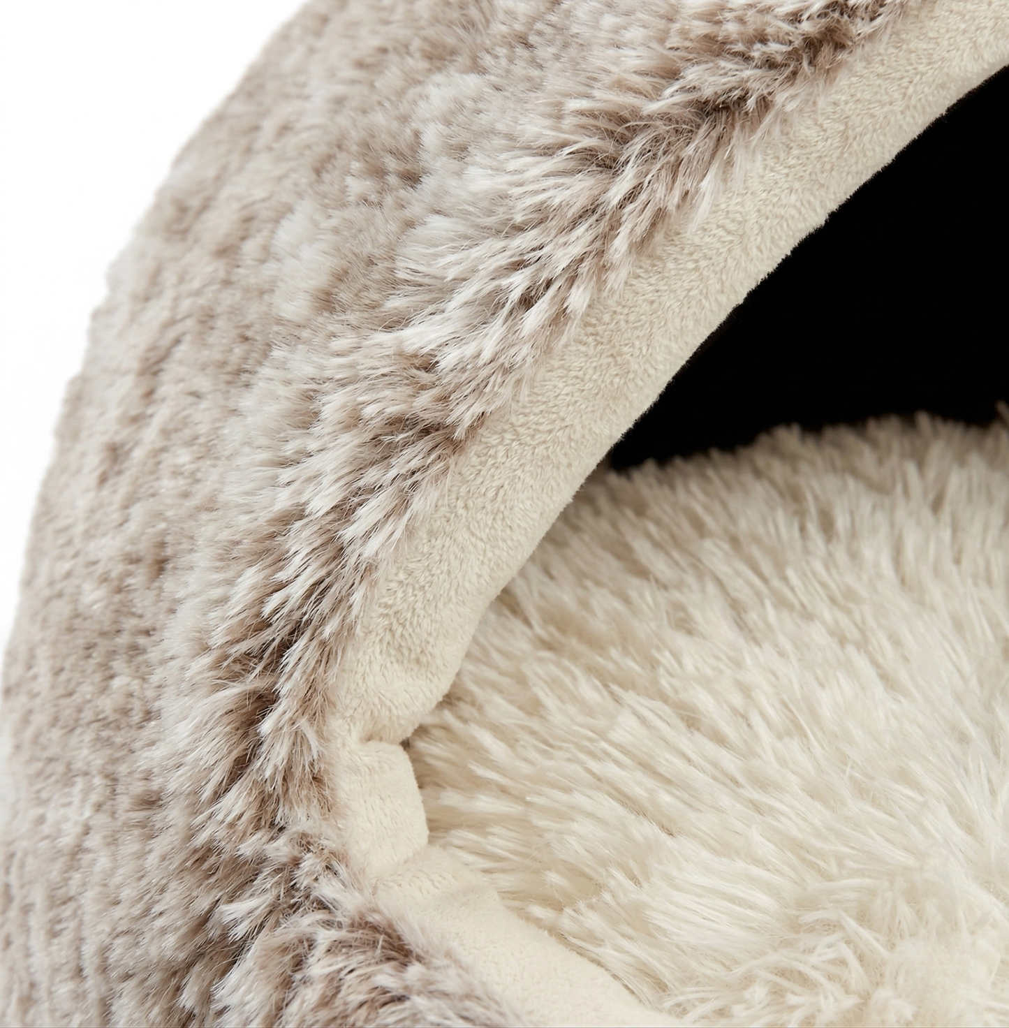 Croci Kattenmand Iglo Vormvrij met Afneembare Verstevigingsring | Beige/Wit Gemêleerd 50x35cm