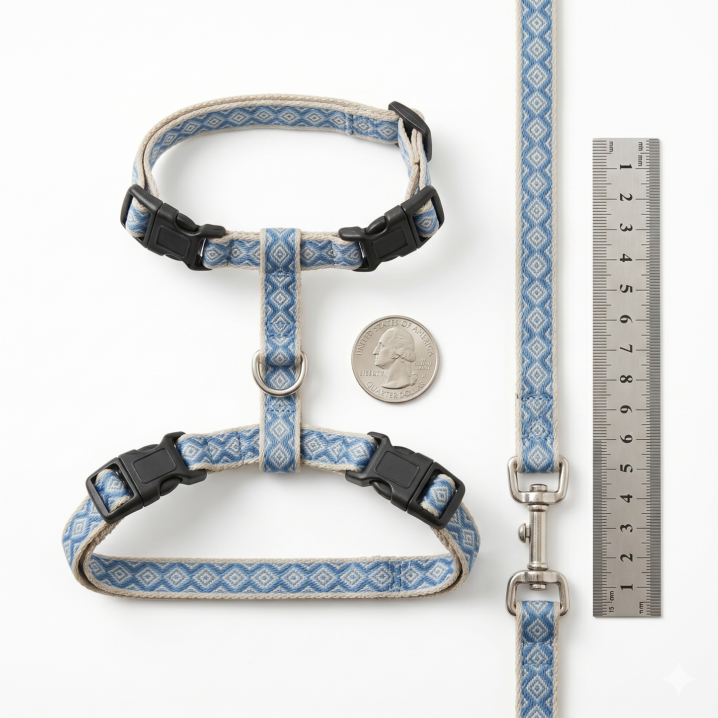 Trixie Kattentuig Verstelbaar met Veiligheidssluiting & Riem | Grijs/Beige 27-45cm