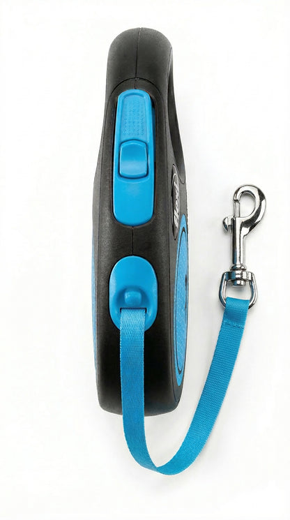 Flexi New Classic Neon Rollijn Tape Reflecterend Hond | Zwart/Blauw S 5m