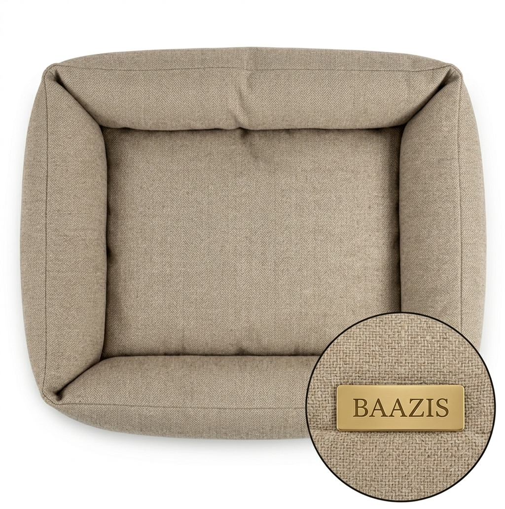 Baazis Hondenmand Comfort met Opstaande Randen Kleine Honden | Beige 62x49x15cm