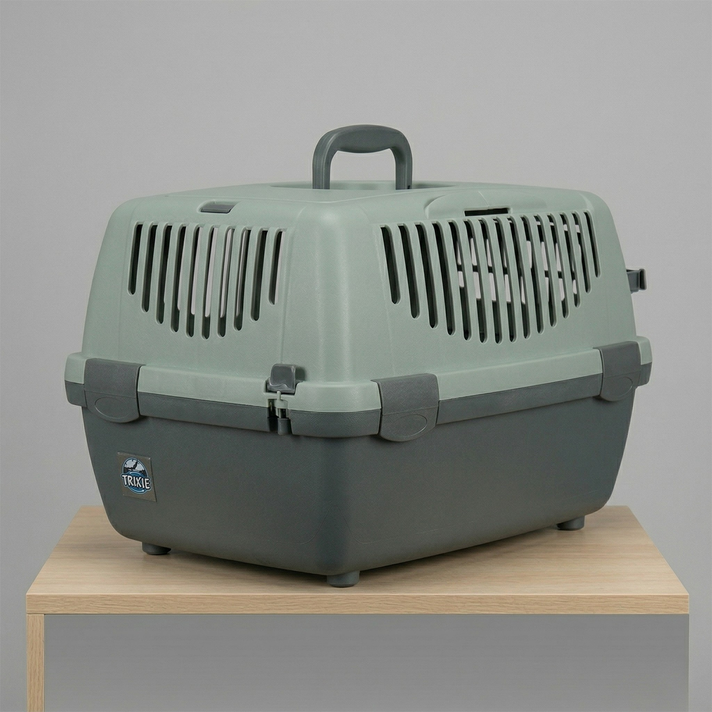 Trixie Be Eco Vervoersbox Capri Gerecycled Kunststof Hond | Antraciet/Grijs-Groen 48x32x31cm