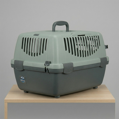 Trixie Be Eco Vervoersbox Capri Gerecycled Kunststof Hond | Antraciet/Grijs-Groen 48x32x31cm