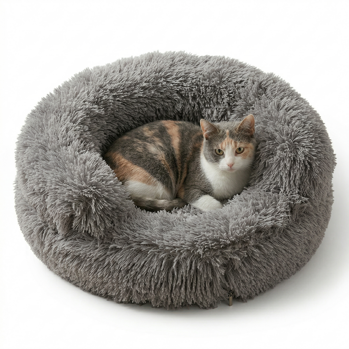 Croci Sofa Kattenmand Bicolor Rond Pluche met Wasbare Hoes | Beige 45x45x9cm
