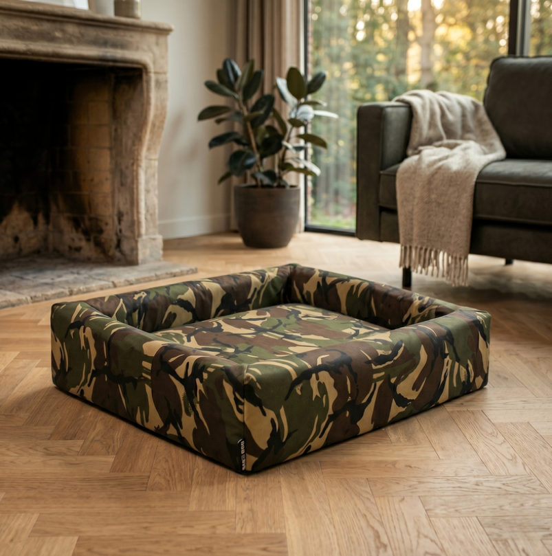 Bia Bed Hondenmand Original Camouflage Polyether met Opstaande Rand | 60x50x12,5cm