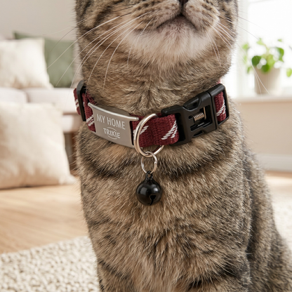 Trixie My Home Kattenhalsband met Adresflap Belletje & Clicksluiting | Assorti