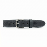 Sazzz Boho Vintage Hondenhalsband Breed Verstelbaar Leer | Antraciet 32-39x3cm