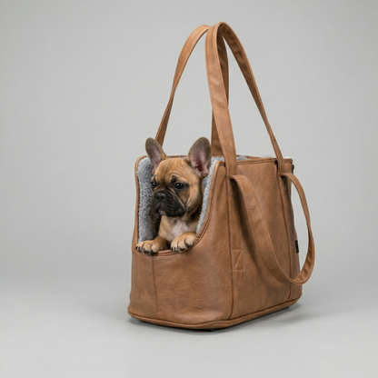 Trixie Hondentas Evelyn Kunstleer Draagtas Kleine Honden | Bruin/Grijs 40x20x30cm