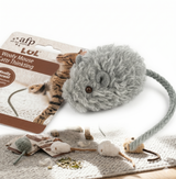 AFP Wooly Mouse Lamswol Kattenspeelgoed met Piep & Catnip | Assorti 7x7x3cm