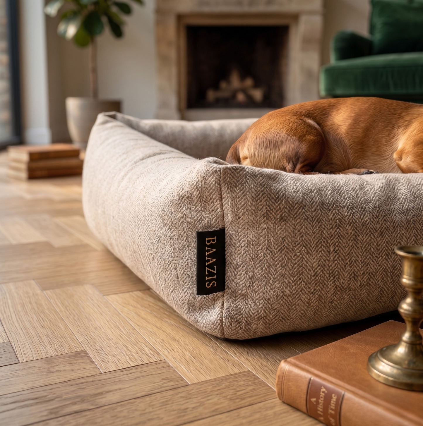 Baazis Hondenmand Comfort met Opstaande Randen Kleine Honden | Beige 62x49x15cm