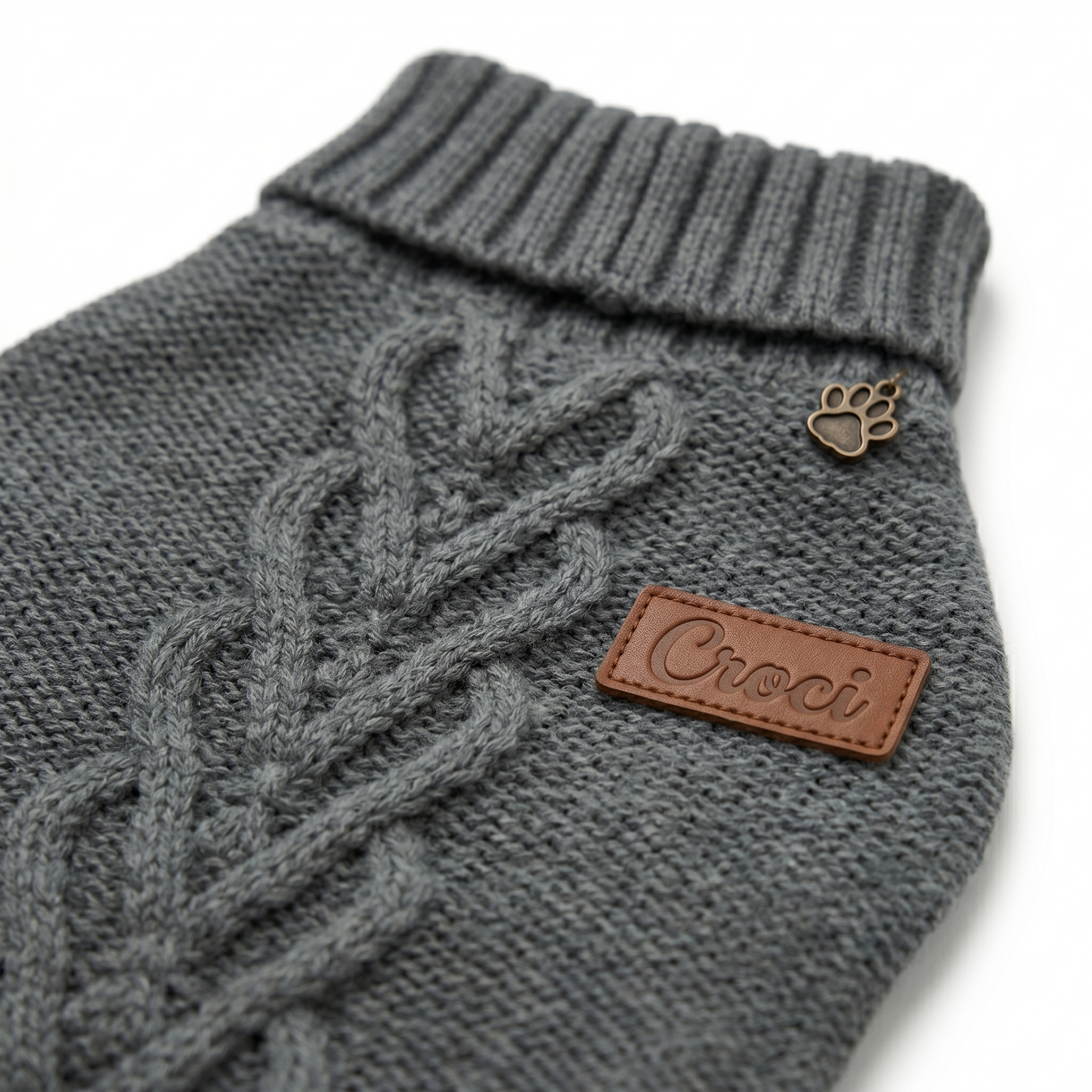 Croci Homy Celtic Hondentrui Warm & Stijlvol met Aanlijning | Grijs 25cm