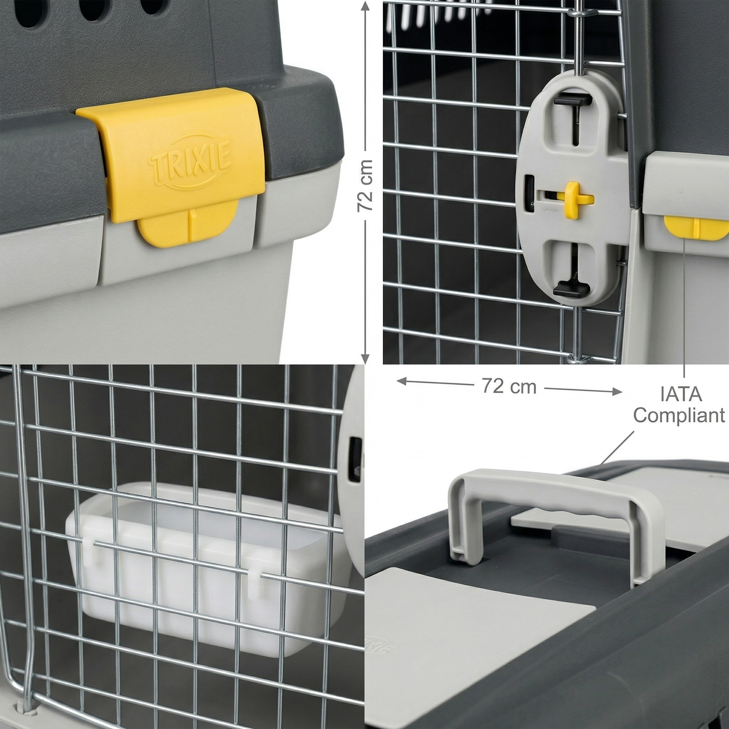 Trixie Transportbox Gulliver 4 IATA Vervoersbox Hond met Handvat | Lichtgrijs/Donkergrijs 72x52x51cm