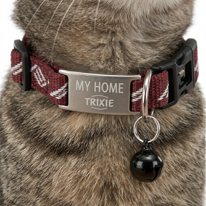 Trixie My Home Kattenhalsband met Adresflap Belletje & Clicksluiting | Assorti