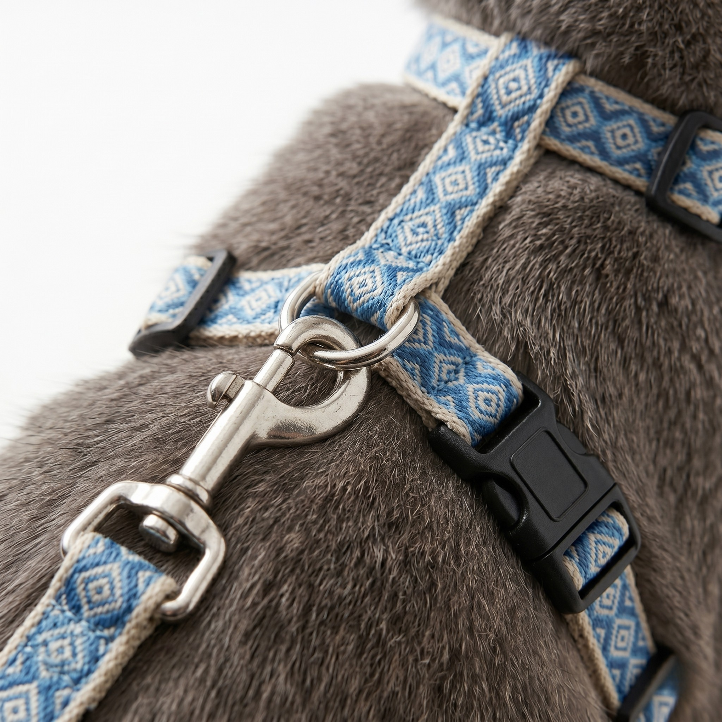 Trixie Kattentuig Verstelbaar met Veiligheidssluiting & Riem | Grijs/Beige 27-45cm