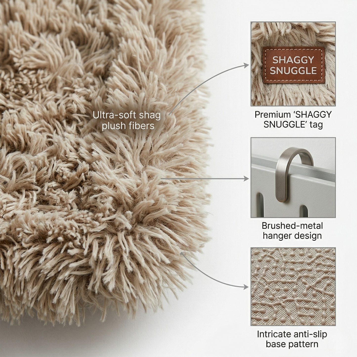 Croci Radiatorhangmat Katten Synthetisch Bont Metalen Frame | Beige Gemêleerd 47x30x25cm