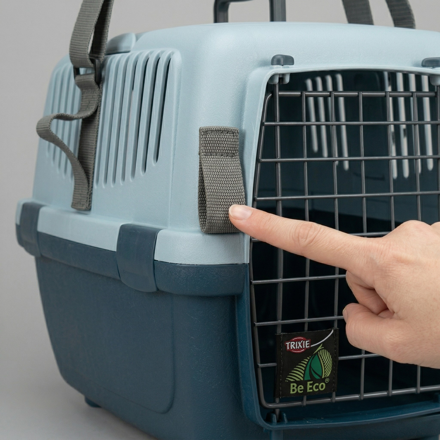 Trixie Reismand Capri Open Top Vervoersbox Hond & Kat met Rooster | Donkerblauw/Lichtblauw 61x40x38cm
