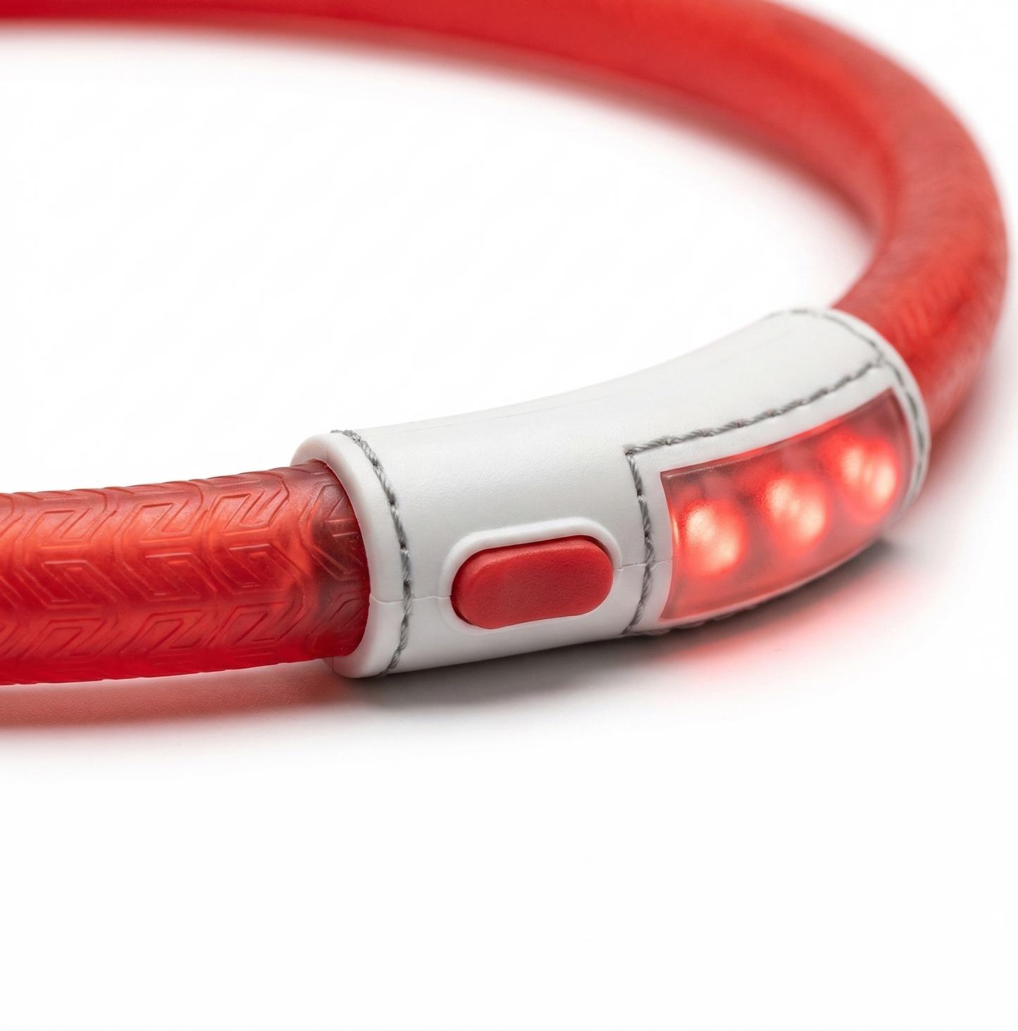 Trixie Flash Light Lichtgevende Halsband USB Oplaadbaar Spatwaterbestendig | Rood 70x1cm