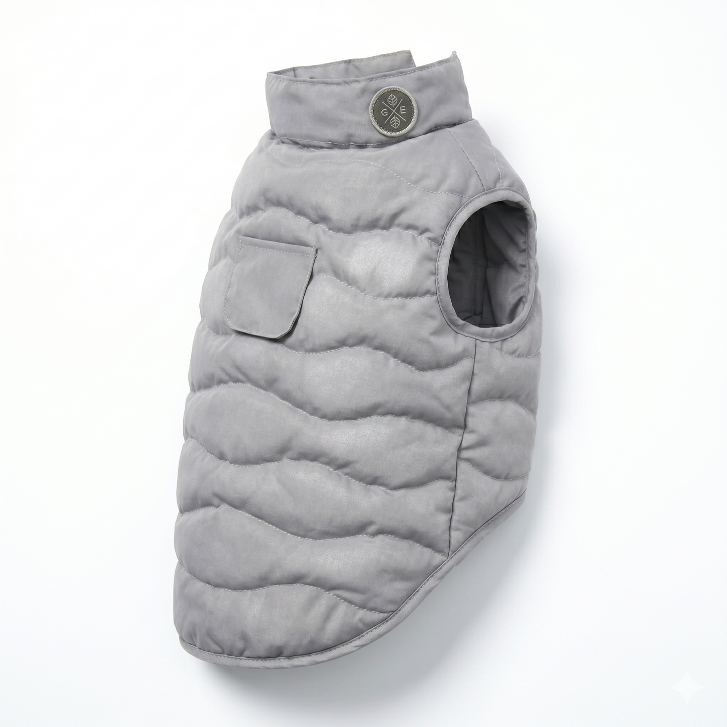 Croci Eco Leaves Hondenjas Gewatteerd Gerecycled Polyester Waterdicht | Grijs 45cm