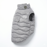 Croci Eco Leaves Hondenjas Gewatteerd Gerecycled Polyester Waterdicht | Grijs 45cm