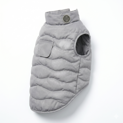 Croci Eco Leaves Hondenjas Gewatteerd Gerecycled Polyester Waterdicht | Grijs 45cm