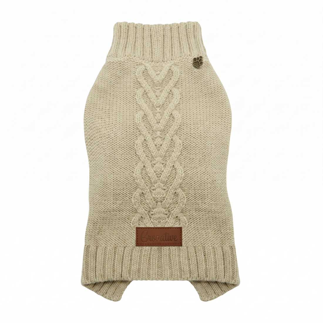 Croci Homy Celtic Hondentrui Warm & Stijlvol met Aanlijning | Creme 25cm