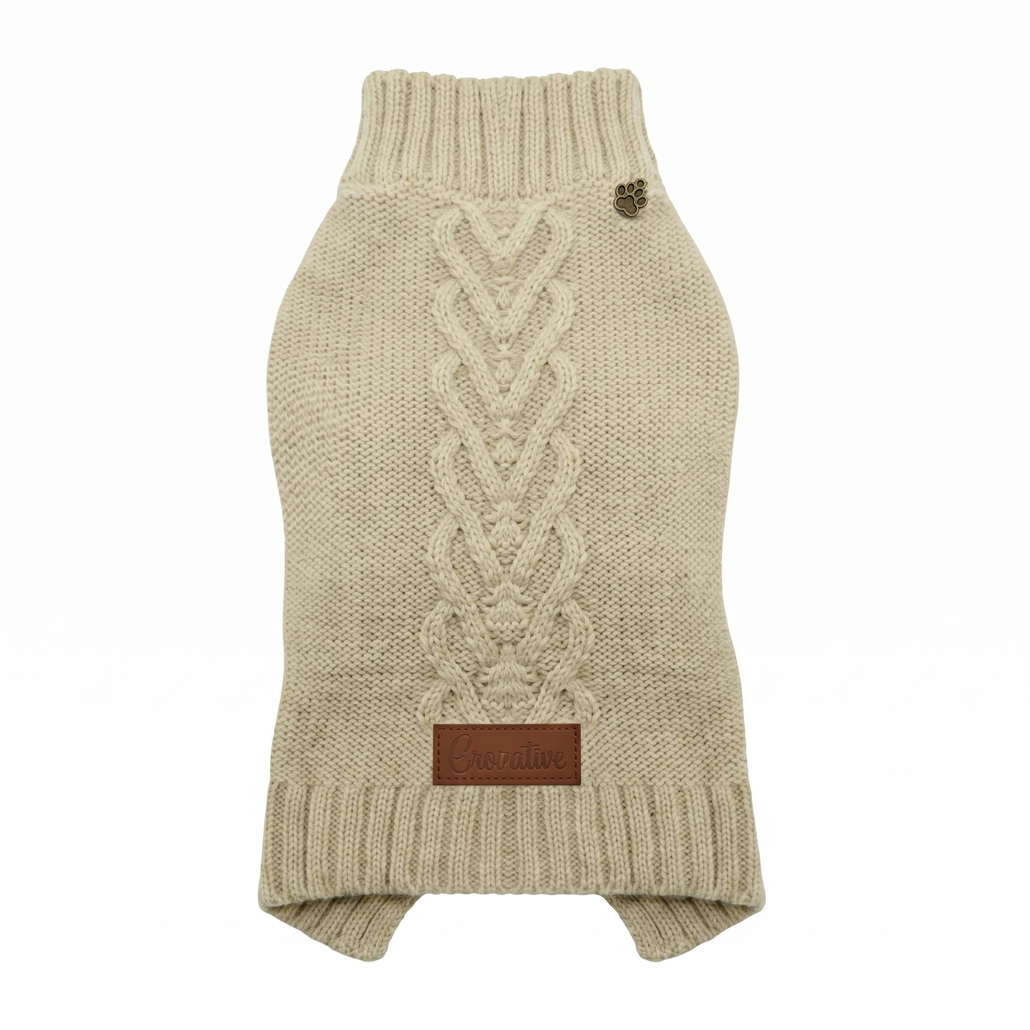 Croci Homy Celtic Hondentrui Warm & Stijlvol met Aanlijning | Creme 25cm