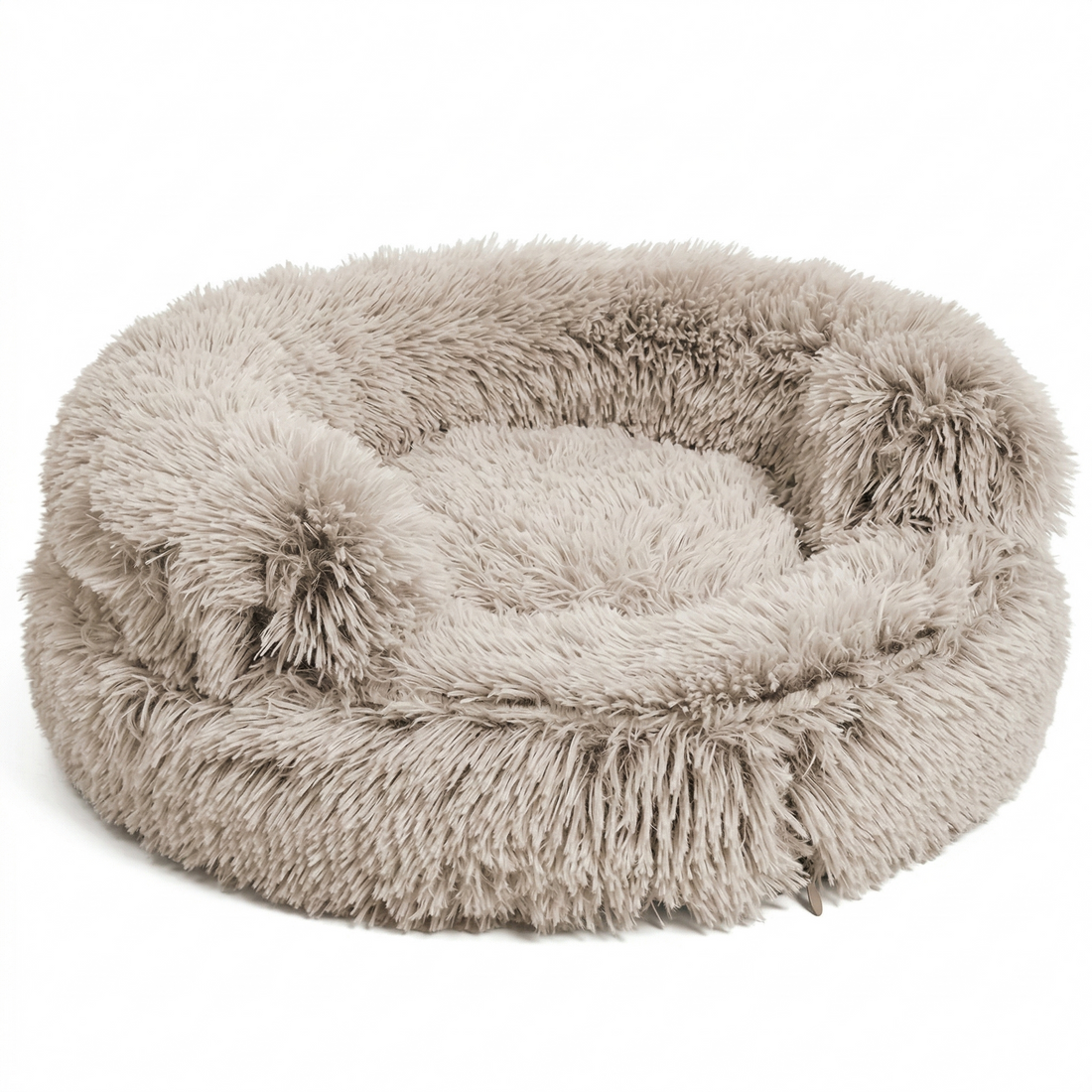 Croci Sofa Kattenmand Bicolor Rond Pluche met Wasbare Hoes | Beige 45x45x9cm