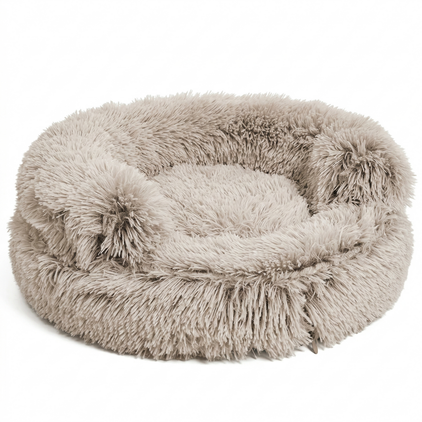 Croci Sofa Kattenmand Bicolor Rond Pluche met Wasbare Hoes | Beige 45x45x9cm