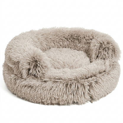 Croci Sofa Kattenmand Bicolor Rond Pluche met Wasbare Hoes | Beige 45x45x9cm