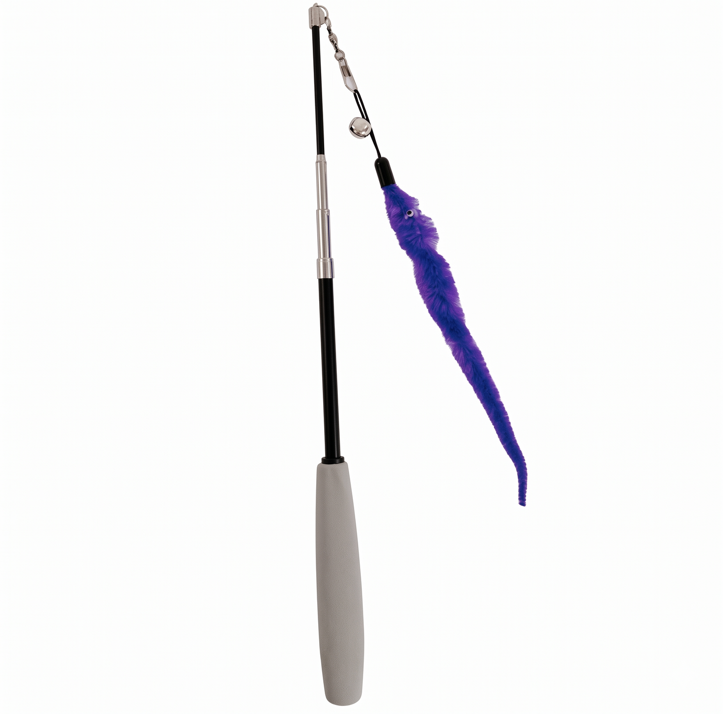Easypets Uitschuifbare Kattenhengel Interactief Speelgoed met Worm | Paars 26-80cm