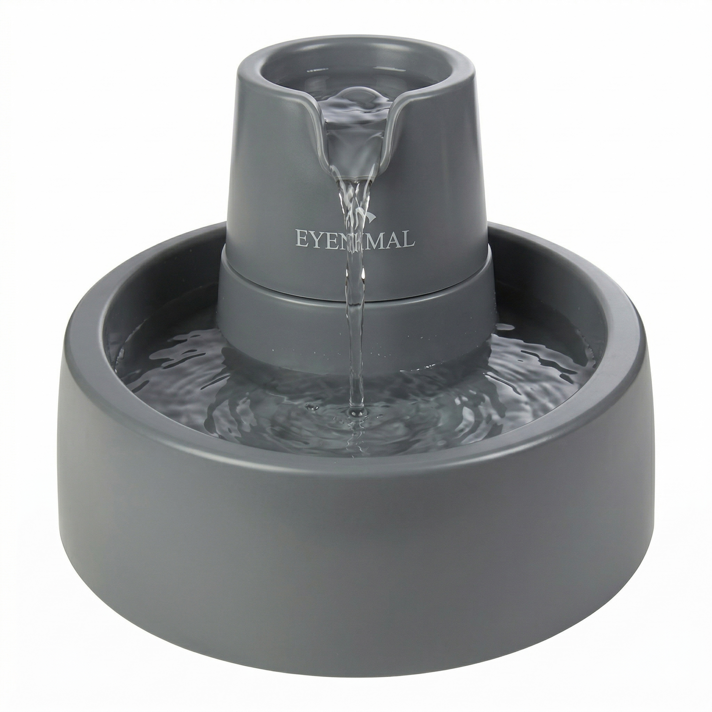 Eyenimal Waterfontein Kat & Kleine Hond Stromend Water | Grijs 1,5L