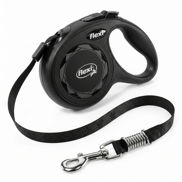 Flexi Black Design Rollijn Tape Stijlvol Rolmechanisme Hond | Zwart S 5m