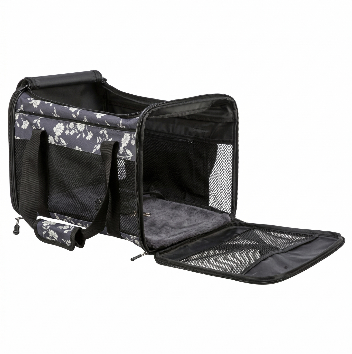 Trixie Adrina Draagtas met Print Hond & Kat tot 7kg | Bruin 42x26x27cm