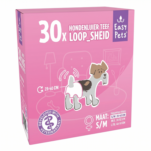 EasyPets Hondenluier Teef Super Absorberend Loopsheid & Incontinentie | S/M 30st