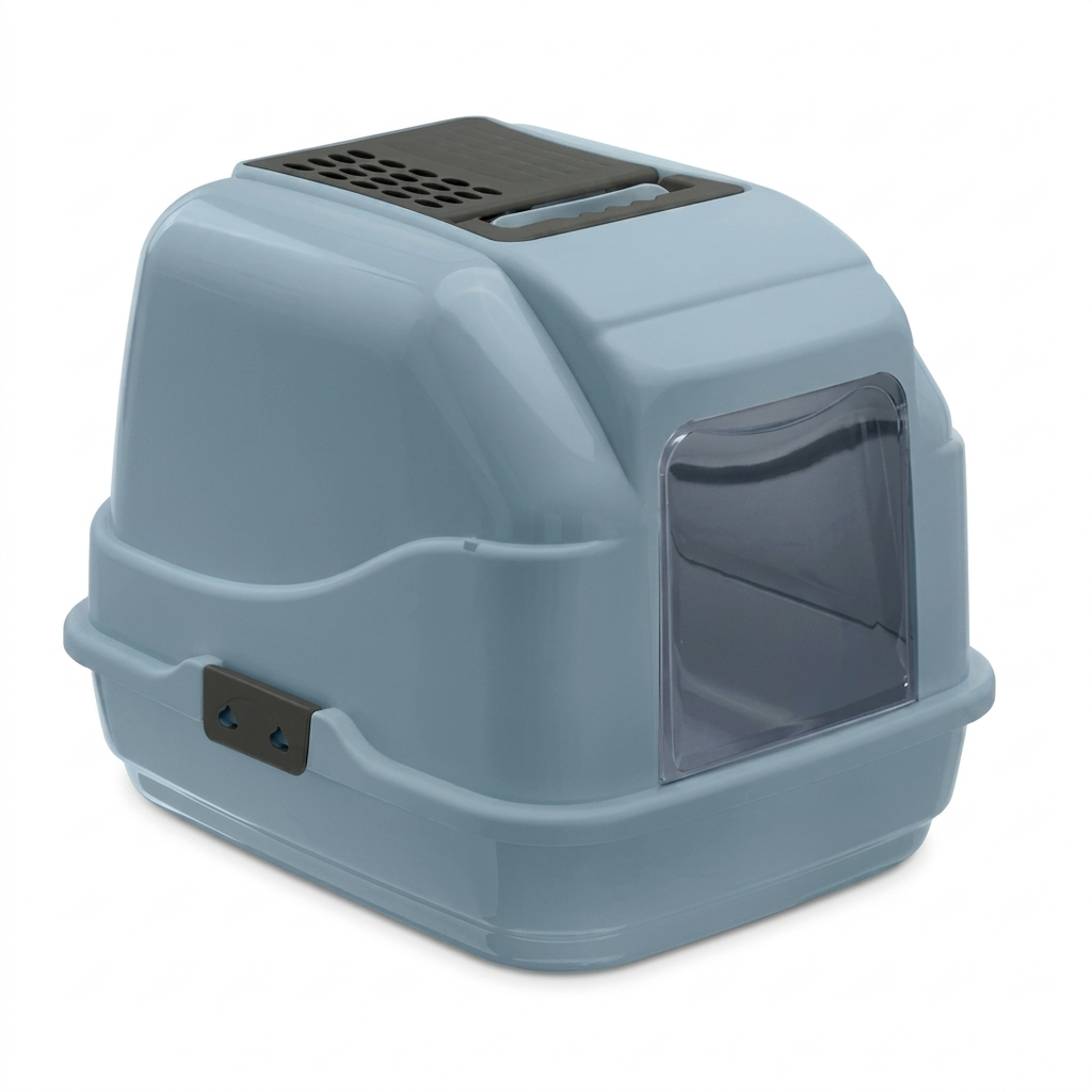 Imac Easy Cat Kattenbak Gerecycled Plastic met Deur | Blauw