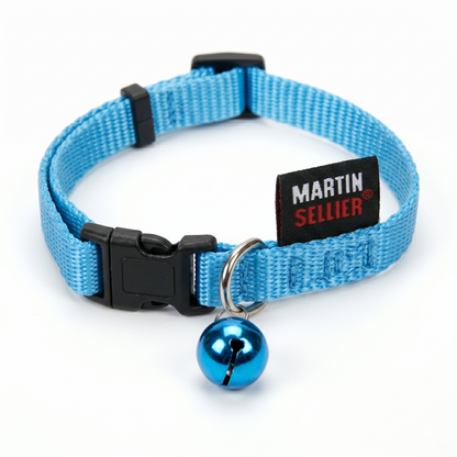 Kattenhalsband Nylon Uni met Wurgbeveiliging Belletje & Kliksluiting | Rood 20-30cm