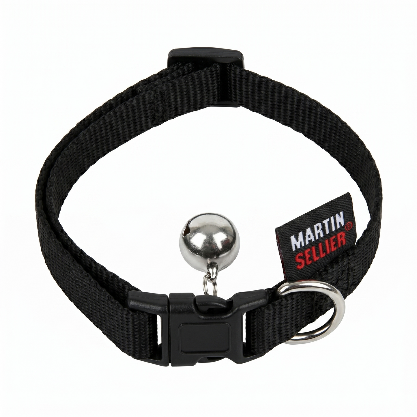 Kattenhalsband Nylon Uni met Wurgbeveiliging Belletje & Kliksluiting | Rood 20-30cm