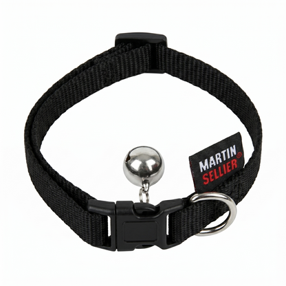Kattenhalsband Nylon Uni met Wurgbeveiliging Belletje & Kliksluiting | Rood 20-30cm