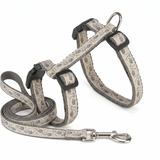 Trixie Kattentuig Verstelbaar met Veiligheidssluiting & Riem | Grijs/Beige 27-45cm