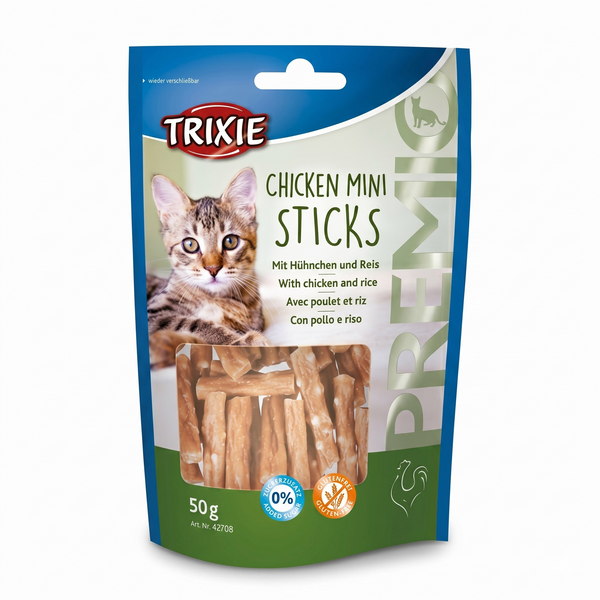 Trixie Premio Chicken Mini Sticks Kattensnack 67% Kip & Rijst Glutenvrij