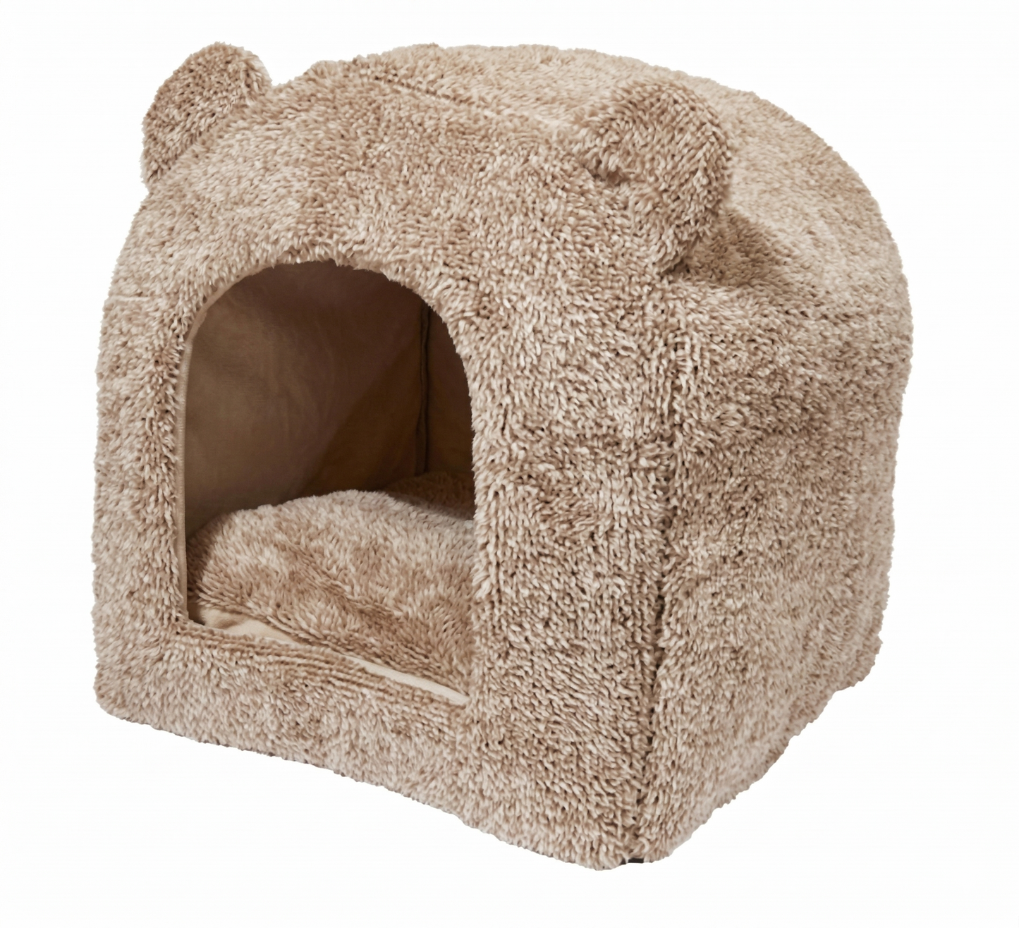 Rosewood 40 Winks Kattenmand Iglo Teddy Pluche met Antislip | Grijs 38x38x40cm