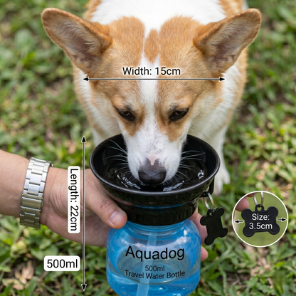 Aquadog Drinkfles 2-in-1 Waterbak voor Alle Hondenrassen | 533ml
