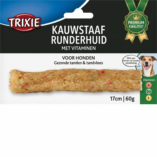 Trixie Kauwstaaf Runderhuid met Vitaminen voor Honden | 17cm 60g