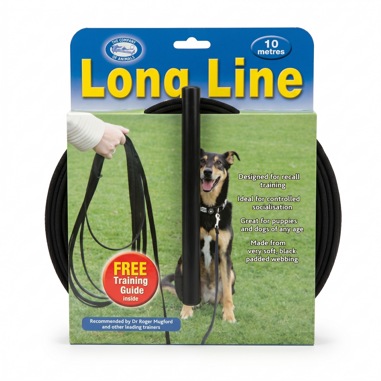 COA Clix Trainingslooplijn Hond 10 Meter Zwart met Volledige Controle