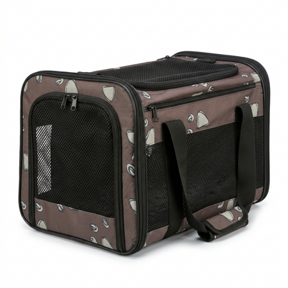 Trixie Adrina Draagtas met Print Hond & Kat tot 7kg | Bruin 42x26x27cm