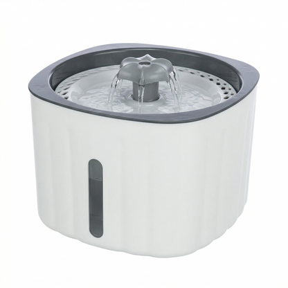 Trixie Drinkfontein Flower Kat & Hond met Filter en Niveau-indicator | Wit/Grijs 2L