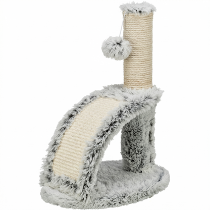 Trixie Junior Krabpaal Harvey Kitten met Massageborstel Jute & Pluche | Wit/Zwart 43cm