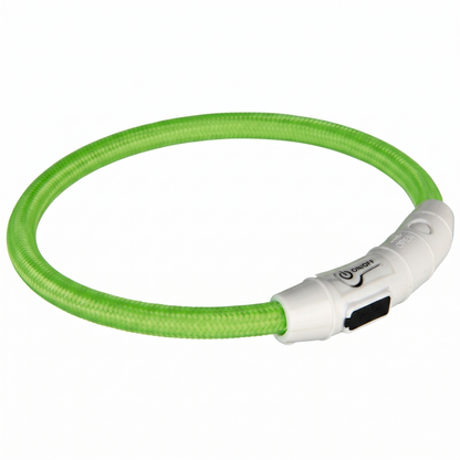Trixie Flash Lichtgevende Halsband USB Oplaadbaar Reflecterend Hond | Groen 65x0,7cm