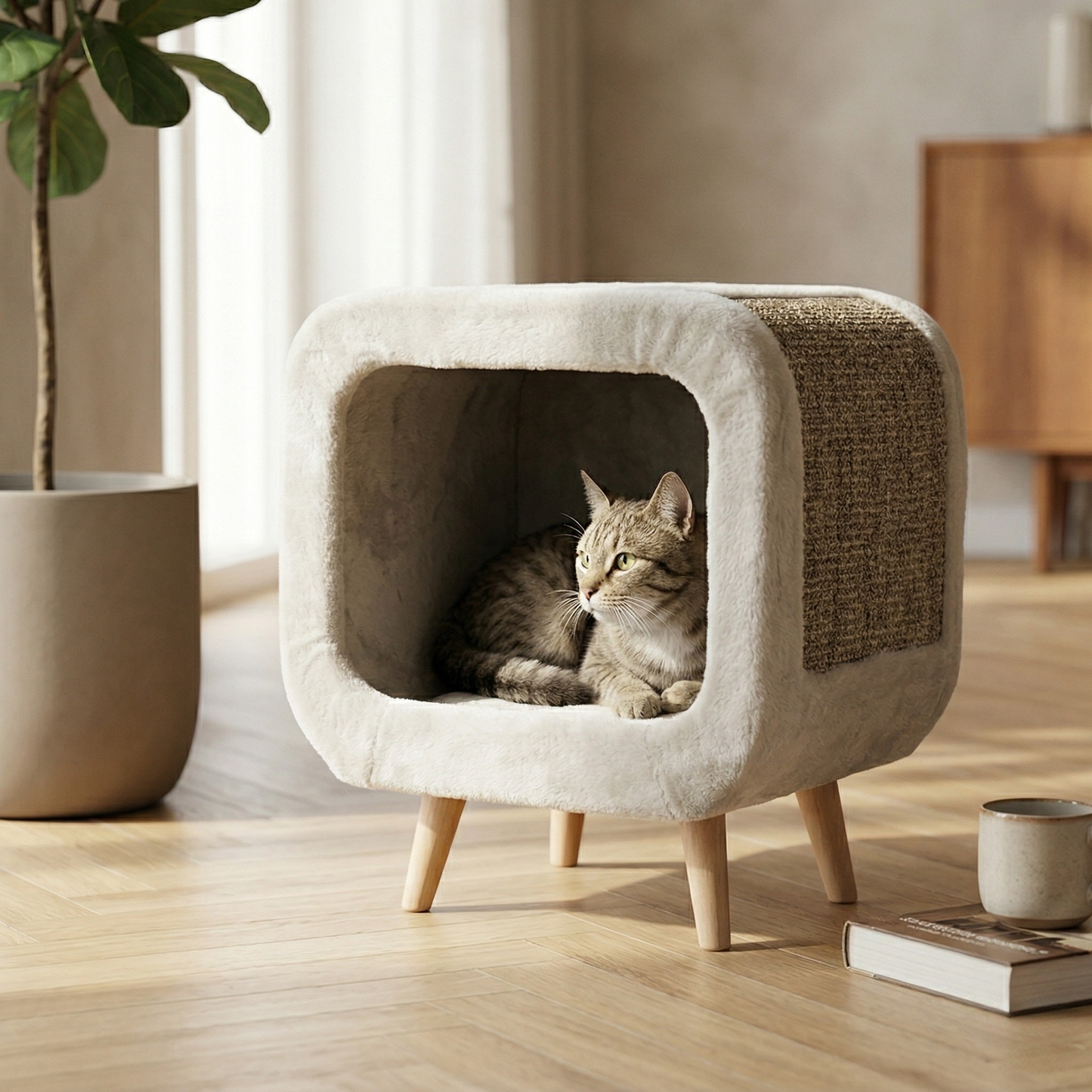 Trixie Alicia Kattenschuilplaats met Krabvlak | Lichtgrijs/Grijs