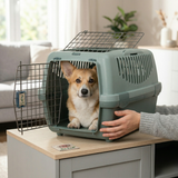 Trixie Be Eco Vervoersbox Capri Gerecycled Kunststof Hond | Antraciet/Grijs-Groen 48x32x31cm